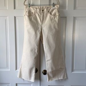 NWT J. CREW 84 KICK OUT CREAM BEIGE FLARE LEG JEANS DENIM ANKLE PANTS SIZE 30